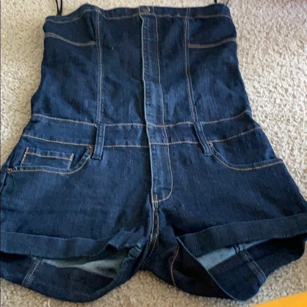 Fashion denim romper sleeveless